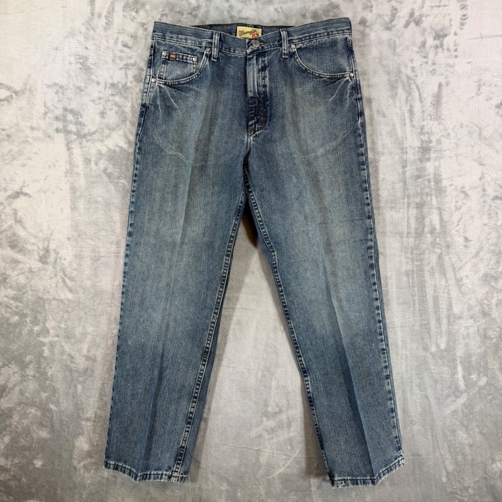 Wrangler 20X Starched Rigid Jeans Men's 34x30 Blue Denim Pants Western Cowboy - Picture 2 of 6
